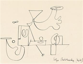 ILYA BOLOTOWSKY (1907 - 1981, RUSSIAN/AMERICAN) Untitled, and Untitled, Double sided sketches), (Pair)